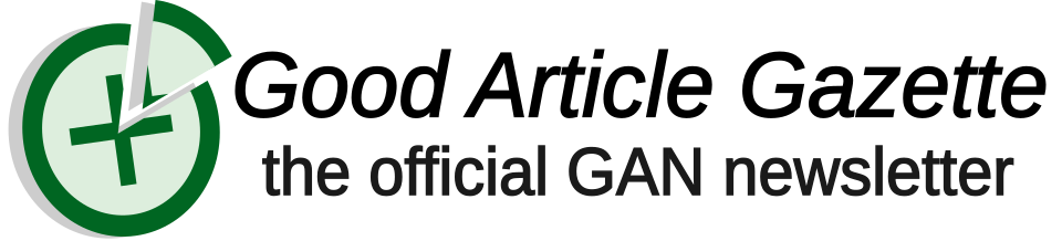 Logo: Good Article Gazette - the official GAN newsletter
