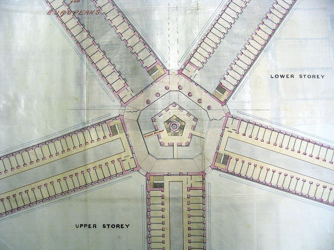 J F A McNair, architectural drawing of a proposed prison at Outram, Singapore (1880s).jpg