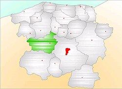 Map showing Daday District (green) in Kastamonu Province