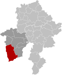 Location of Couvin in the province of Namur
