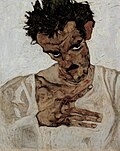 Self-portrait with lowered head, 1912 Leopold Museum, Vienna