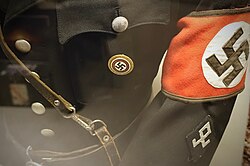 Allgemeine SS uniform with Odal diamond sleeve patch (bottom right)