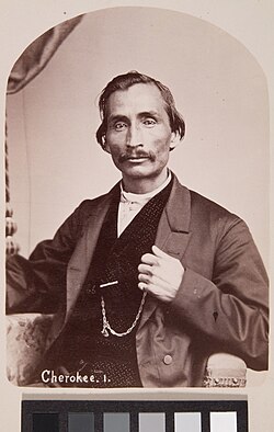 Portrait of Lewis Downing, Principal Chief of the Cherokee Nation