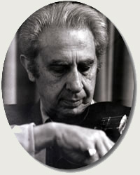 Bluestone playing his violin
