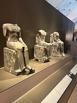 Headless statues of Khafre from his valley temple at Giza, now in the Grand Egyptian Museum