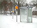 Bus stop in winter