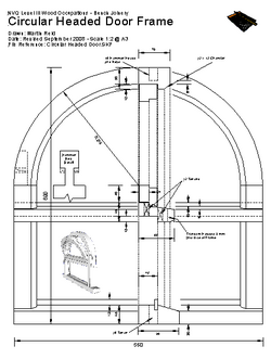 A sample 2D drawing produced in AutoSketch and used by UK Advanced Joinery Students.