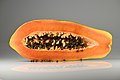 Flesh of a papaya fruit