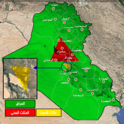 Map of the Sunni Triangle (in red) In yellow: the Triangle of Death