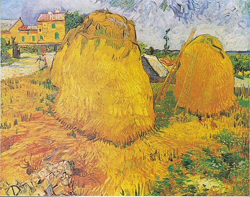 Haystacks near a Farm in Provence, June 1888, Oil on canvas, Kröller-Müller Museum, Otterlo, Netherlands (F425)