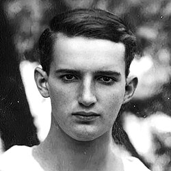 Jack Thayer in 1912: fair skin, dark hair, head and shoulder photo