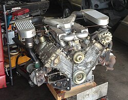 Twin-turbocharged engine used by Legend Industries for a twin-turbo test vehicle