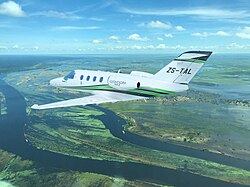 Air Cessna Citation M2 over Kasane, Botswana