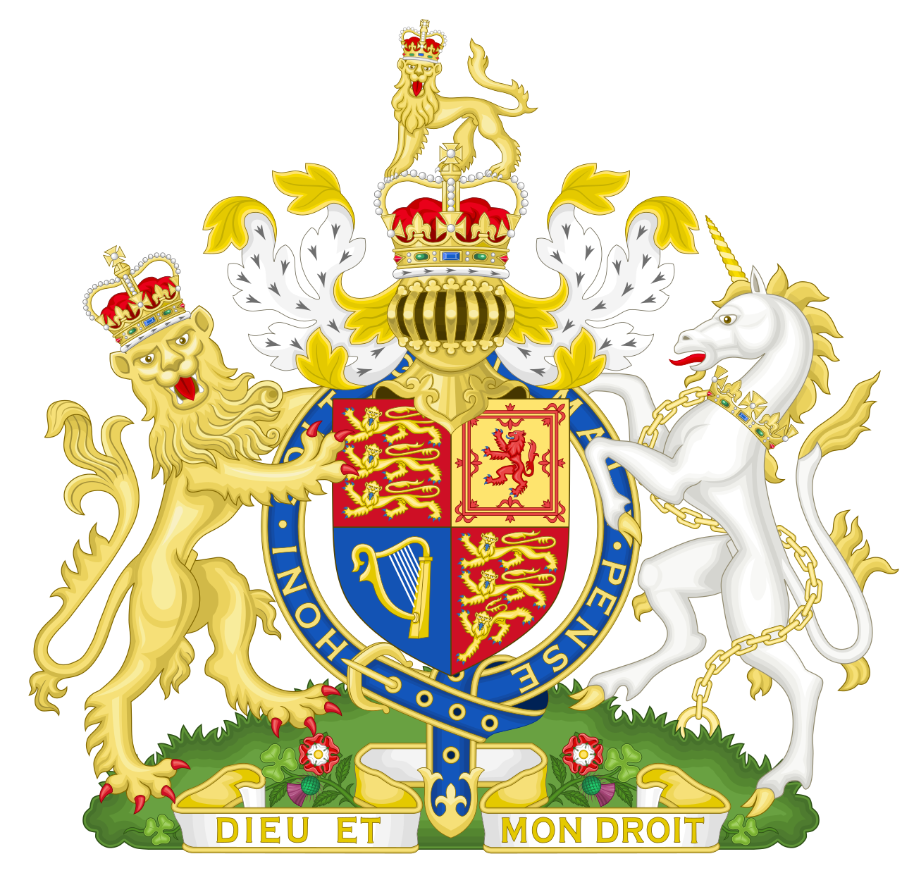 Royal coat of arms of the United Kingdom (St. Edward's Crown).svg