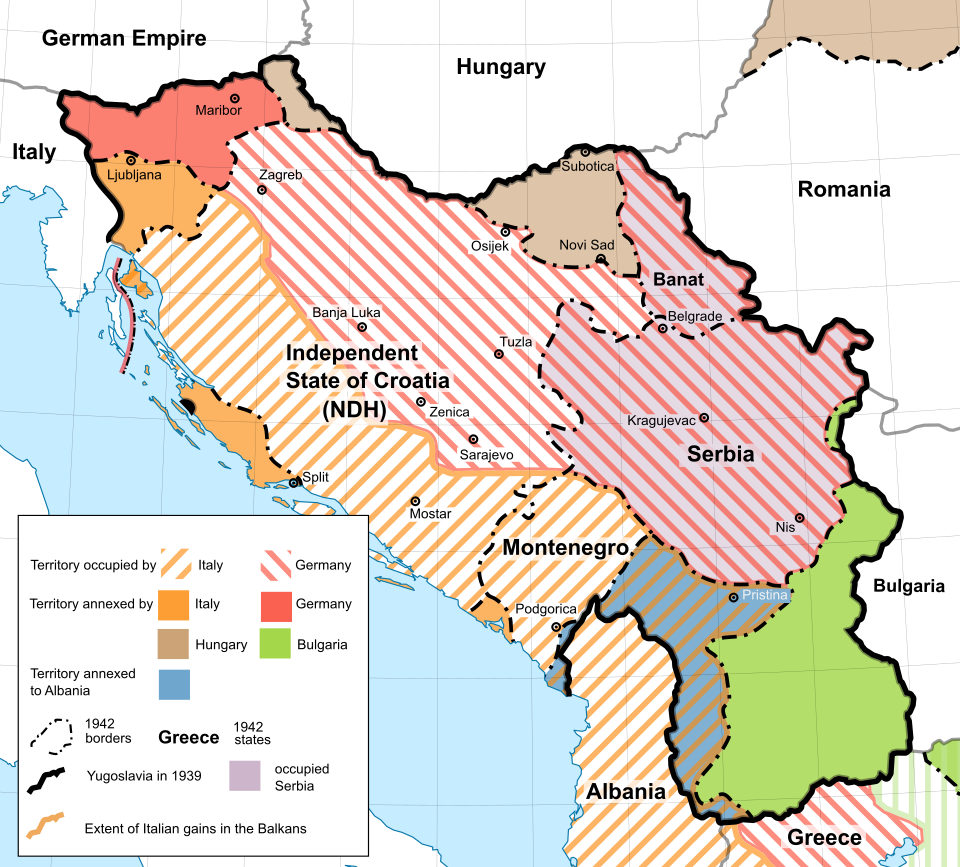 map of Axis-held Yugoslavia