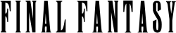 A condensed serif type font with very short arms and tall stems spelling "Final Fantasy"