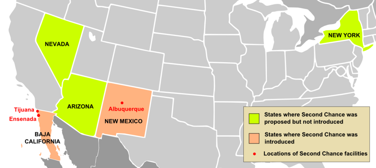 Second Chance states map.png