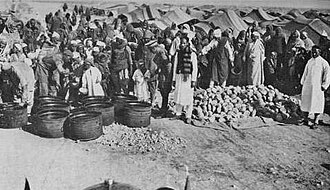 Inmates at El Agheila, one of the Italian concentration camps during the Italian colonization of Libya
