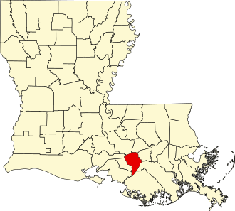 Map of Louisiana highlighting Assumption ParishAssumption Parish