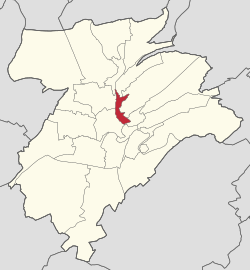 Map of Luxembourg City, with Pfaffenthal highlighted