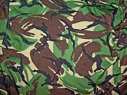 British 'disruptive pattern material' camouflage pattern for clothing