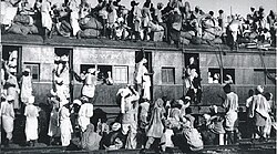 Hindu and Sikh refugees on a train from Bannu to India