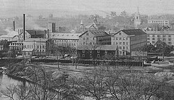 Goodyear Metallic Rubber Shoe Company in downtown Naugatuck (c. 1890)