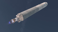 Artistic Representation of MTG-I1 on Ariane 5 during booster separation