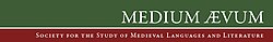 Logo with 'Medium Aevum' over a green background over 'Society for the Study of Medieval Languages and Literature' over a red background