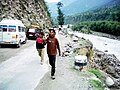 Delay on the road — Upper Beas River near Manali, Himachal Pradesh, Manali.