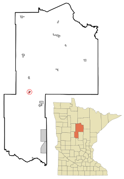 Location of Backus within Cass County, Minnesota
