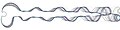 A set of contours resulting from different parameter values of a 2D fluid simulation (flow past a cylinder, left to right)
