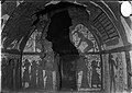South wall from the burial chamber of the tomb. The wall is quite damaged. Identifiable in the upper register is the goddess Nephthys kneeling and on the other side is the goddess Isis, also kneeling. Only the feet of the goddess Isis remain. In the lower register there are adoration scenes.