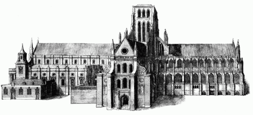 Engraving of a church building