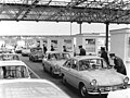 Congestion at the East German checkpoint in Drewitz in March 1972 after the temporary easing of travel restrictions into East Germany
