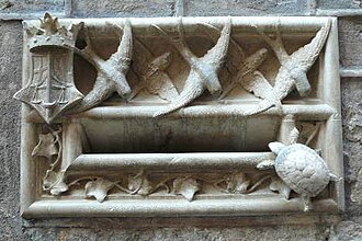 Mailbox of Casa de l'Ardiaca, Barcelona, Catalonia, by Lluís Domènech i Montaner