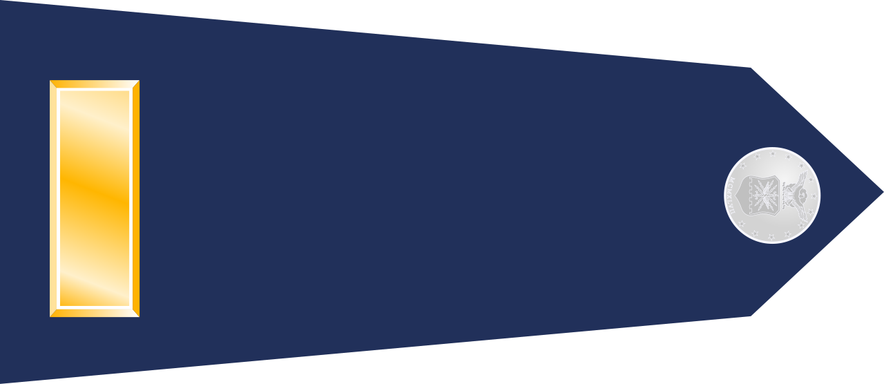 US Air Force O1 shoulderboard rotated (1949–1999).svg