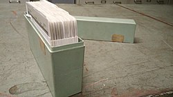 A microfiche holder with microfiches