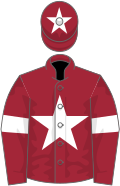 MAROON, white star and armlet, maroon cap, white star