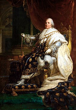 Painting of Louis XVIII in coronation robes