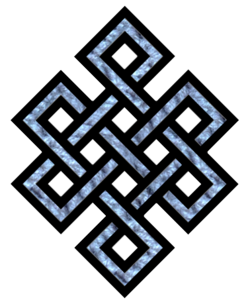 The "endless knot", a symbol of eternity used in Tibetan Buddhism