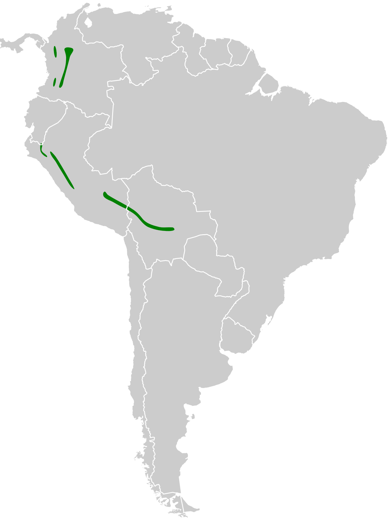 Ampelion rufaxilla map.svg