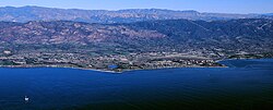 Aerial photo of the Goleta area from offshore