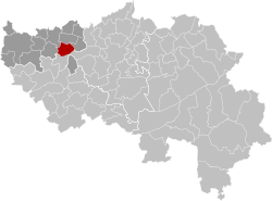 Location of Donceel in the province of Liège