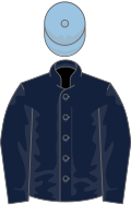 Dark blue, light blue cap