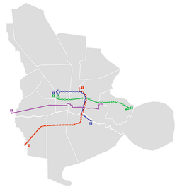 Map of operational BRT lines in Isfahan