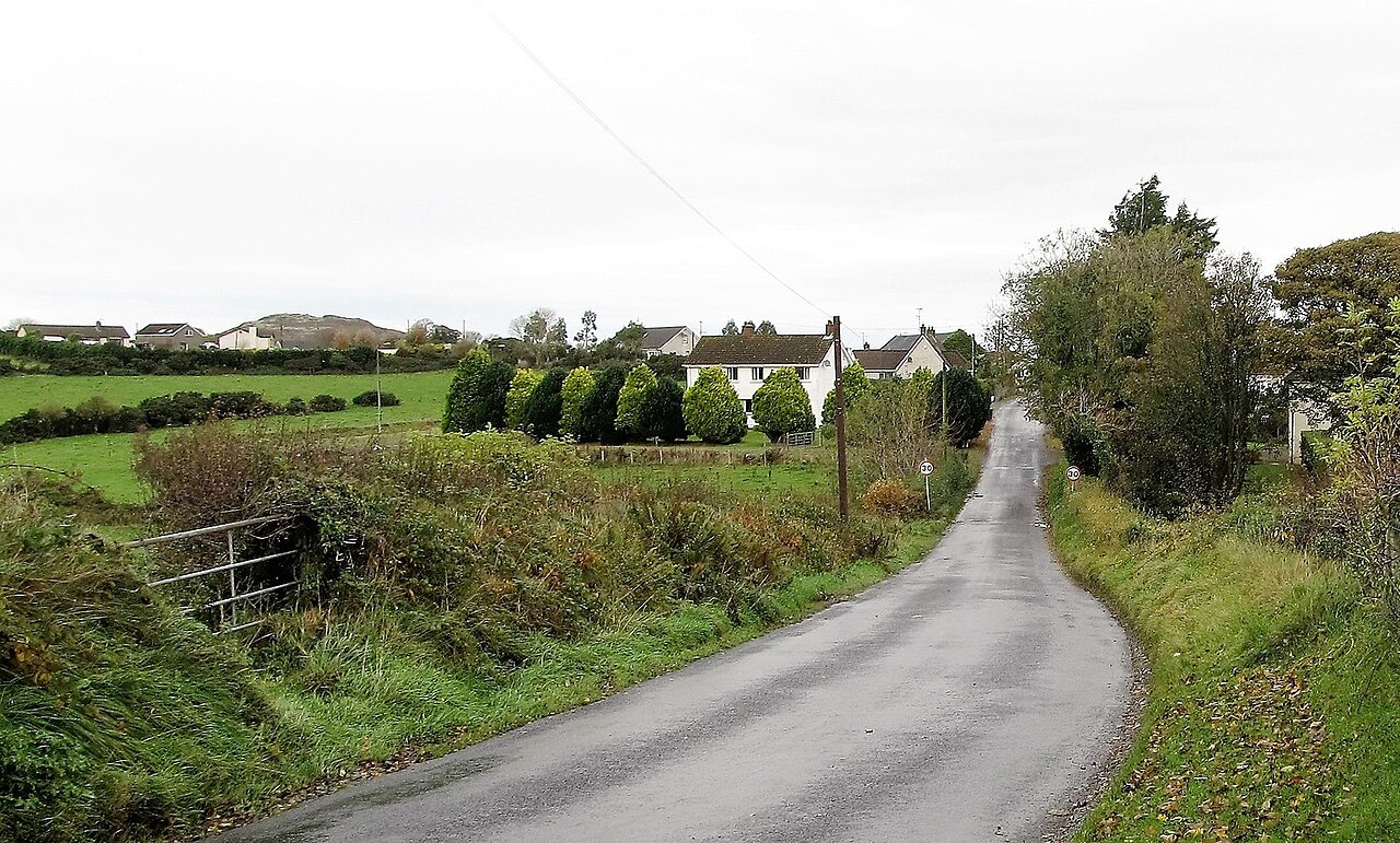 Approaching the village of Drumaroad from the west along Drumaroad Hill - geograph.org.uk - 4727653.jpg