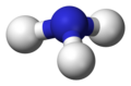 Ball-and-stick model of the ammonia molecule