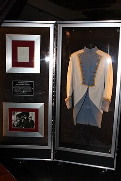 Jagger's military-style jacket worn during the 1989–1990 tour, on display at Hard Rock Cafe, Sydney, Australia