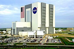 Aerial view of the Vehicle Assembly Building at Kennedy Space Center in 2011